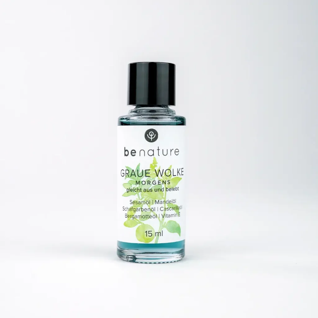 benature Naturkosmetik für mehr Wohlbefinden: Bio Hautöl Graue Wolke morgens bei Antriebslosigkeit