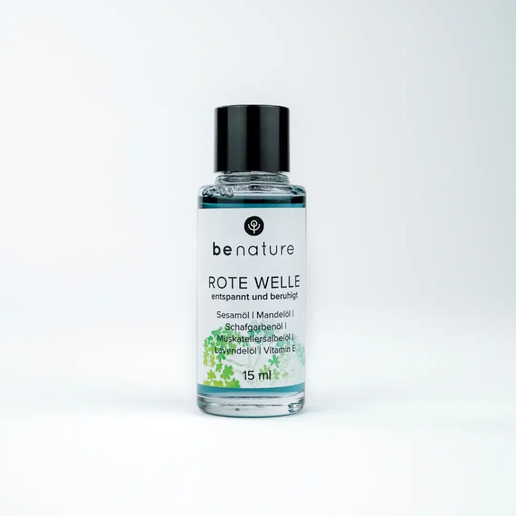 benature Naturkosmetik für mehr Wohlbefinden: Bio Hautöl Rote Welle bei Regelschmerzen